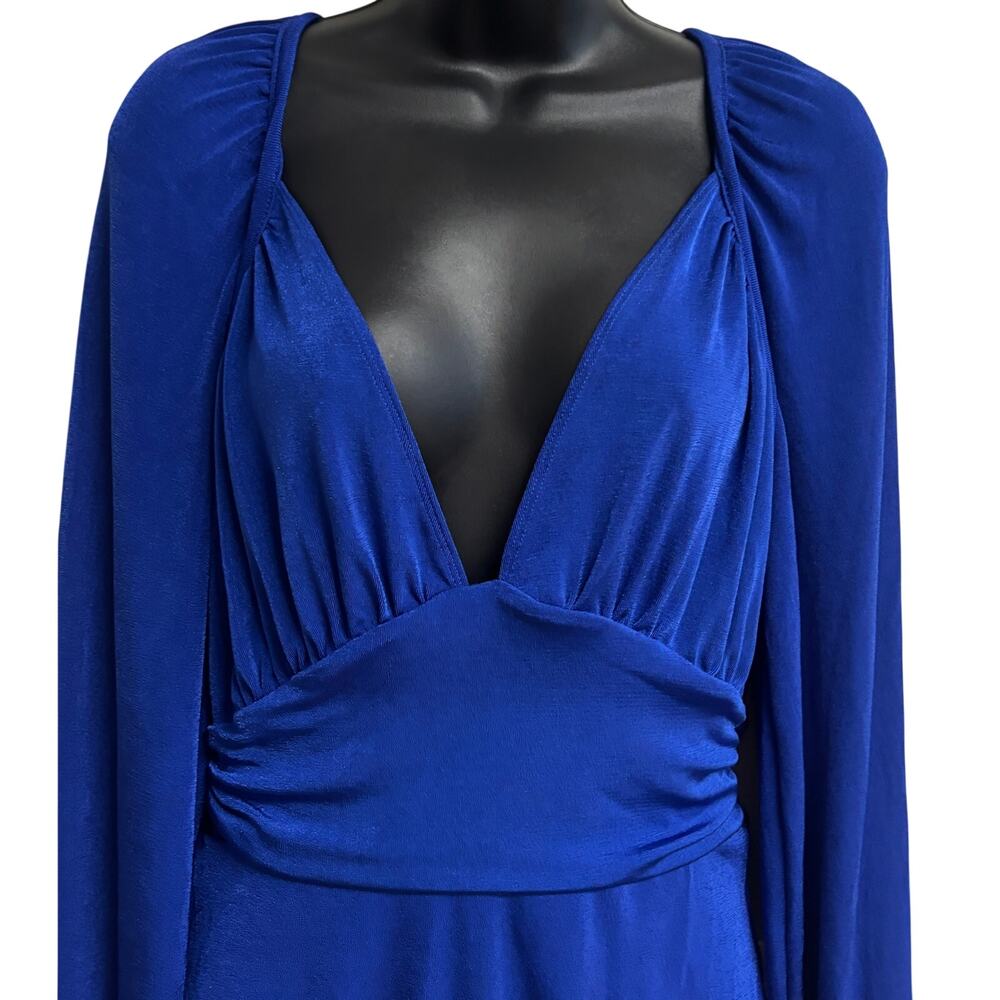 Free People Intimately Bodysuit Large Blue Long Sleeve Deep V Stretch NWT New - Picture 2 of 9